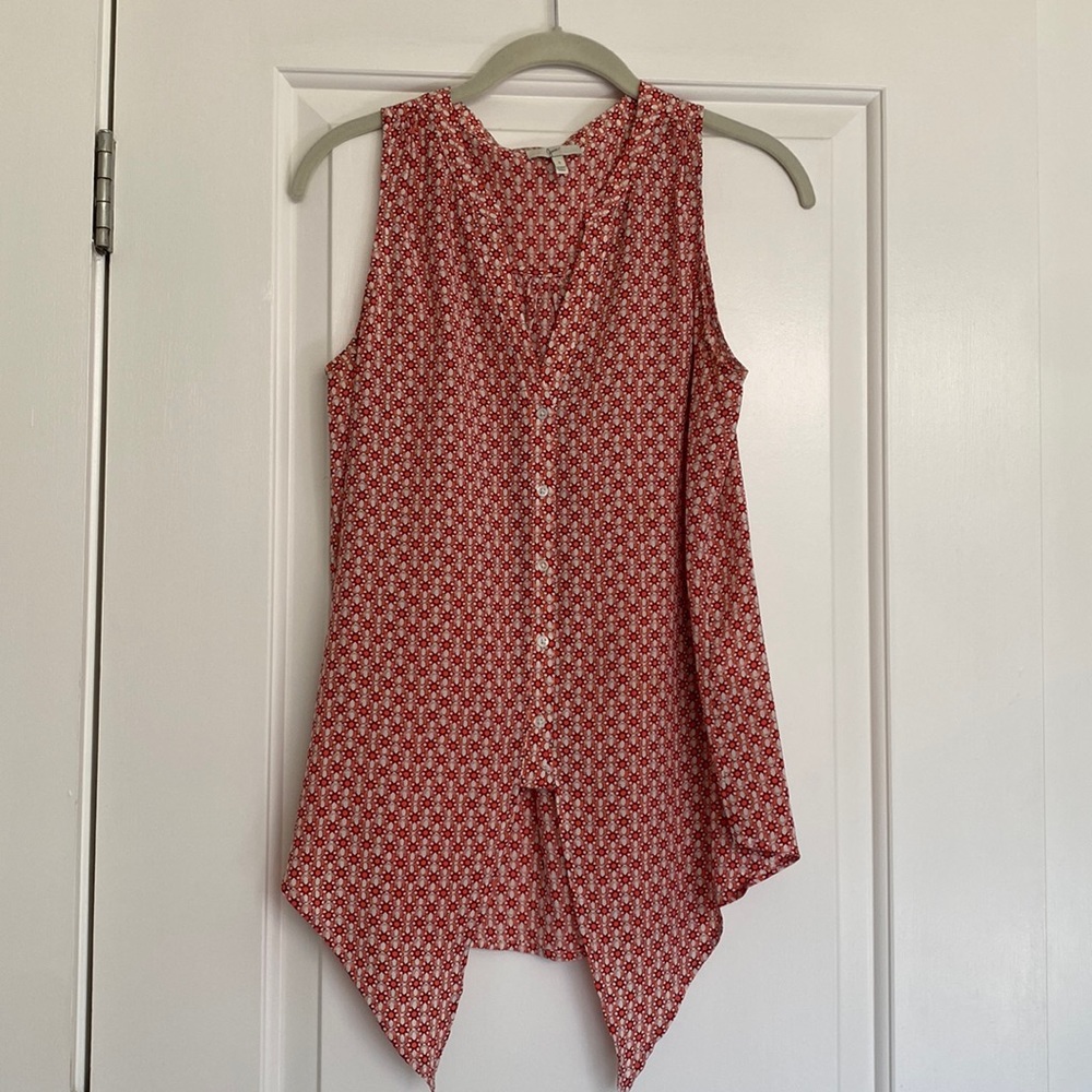 Joie Sleeveless Blouse with Tie Front Detail